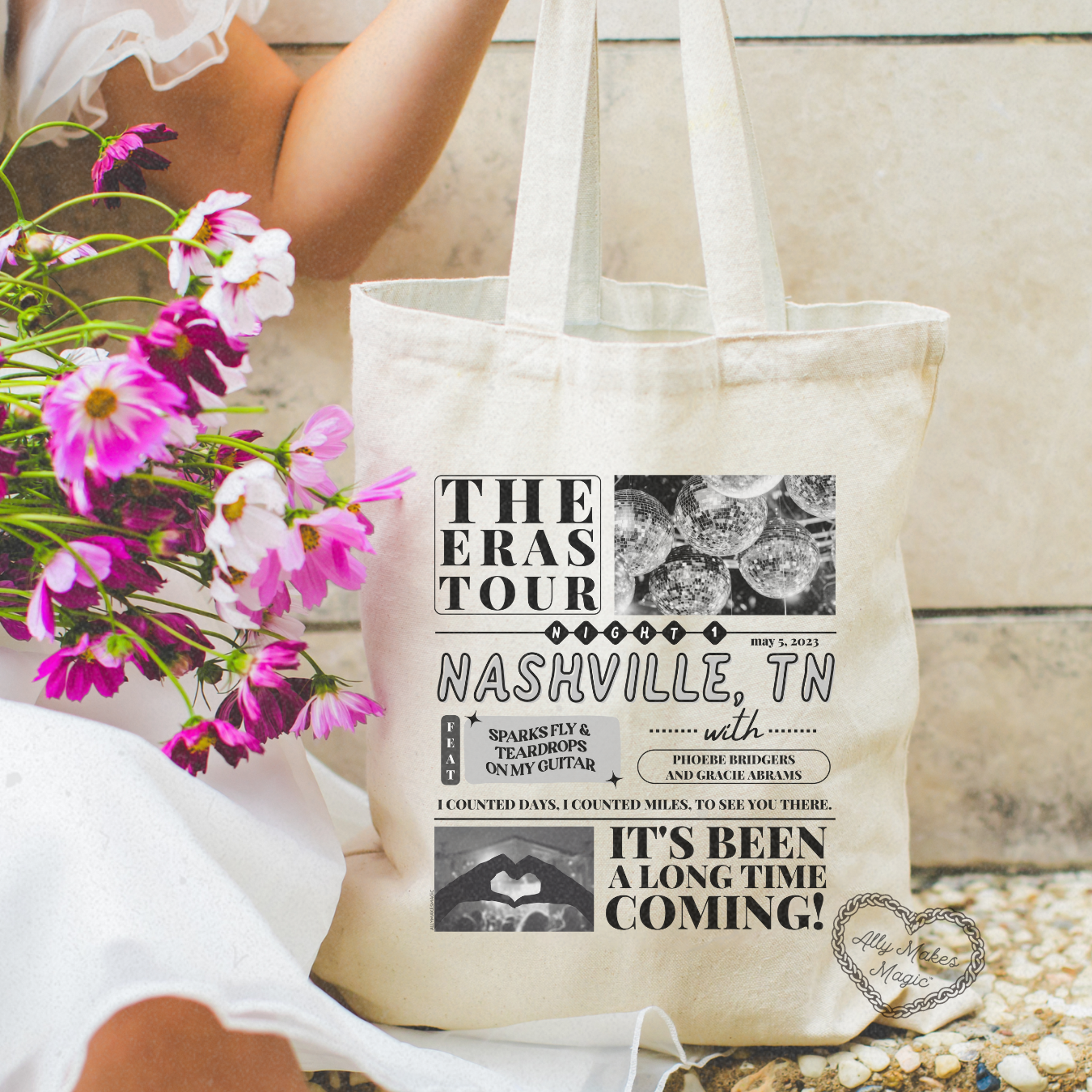 nashville night 1 tote bag