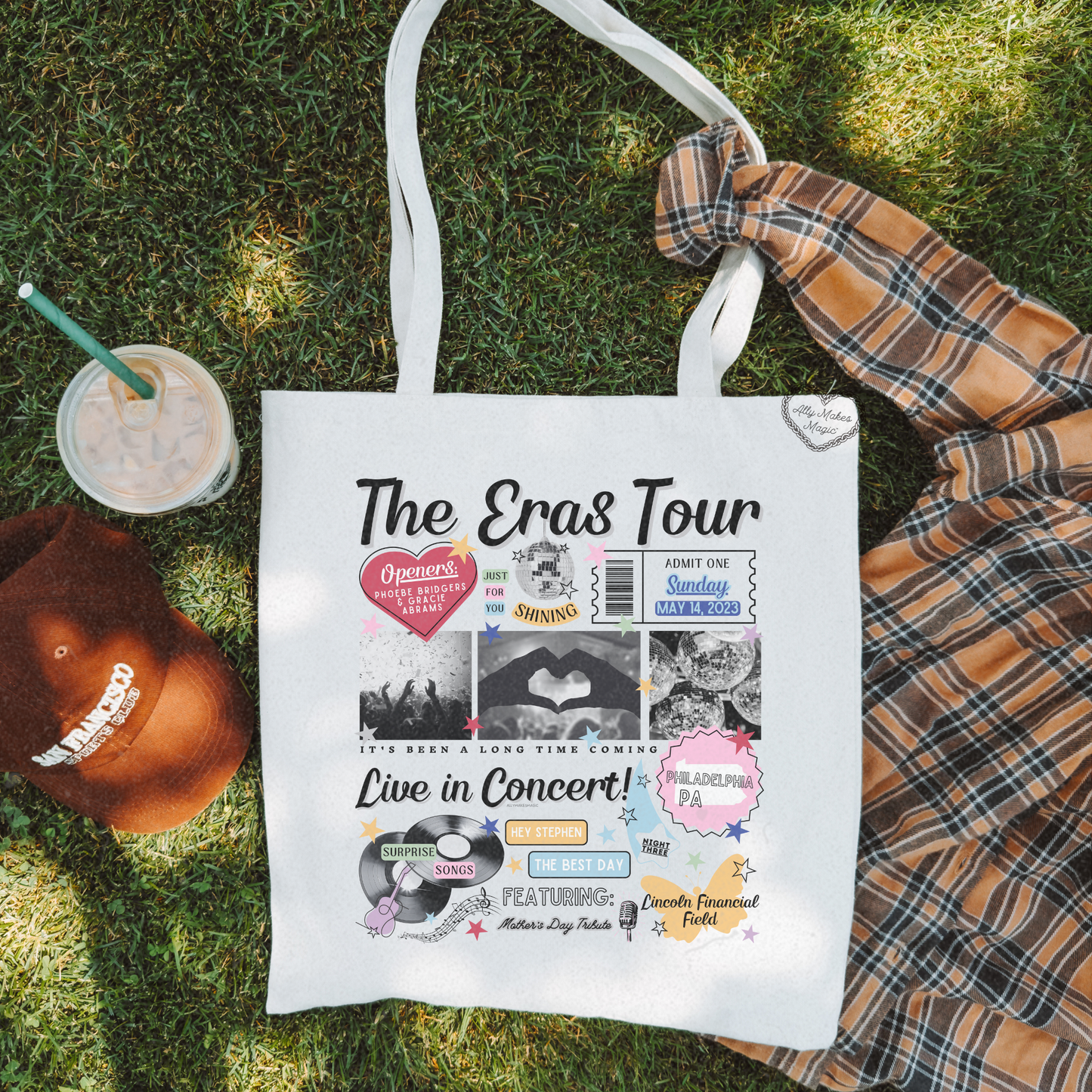 philadelphia night 3 retro tote bag