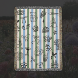 spring picnic woven blanket
