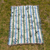 spring picnic woven blanket