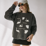 swans-a-swimming pullover