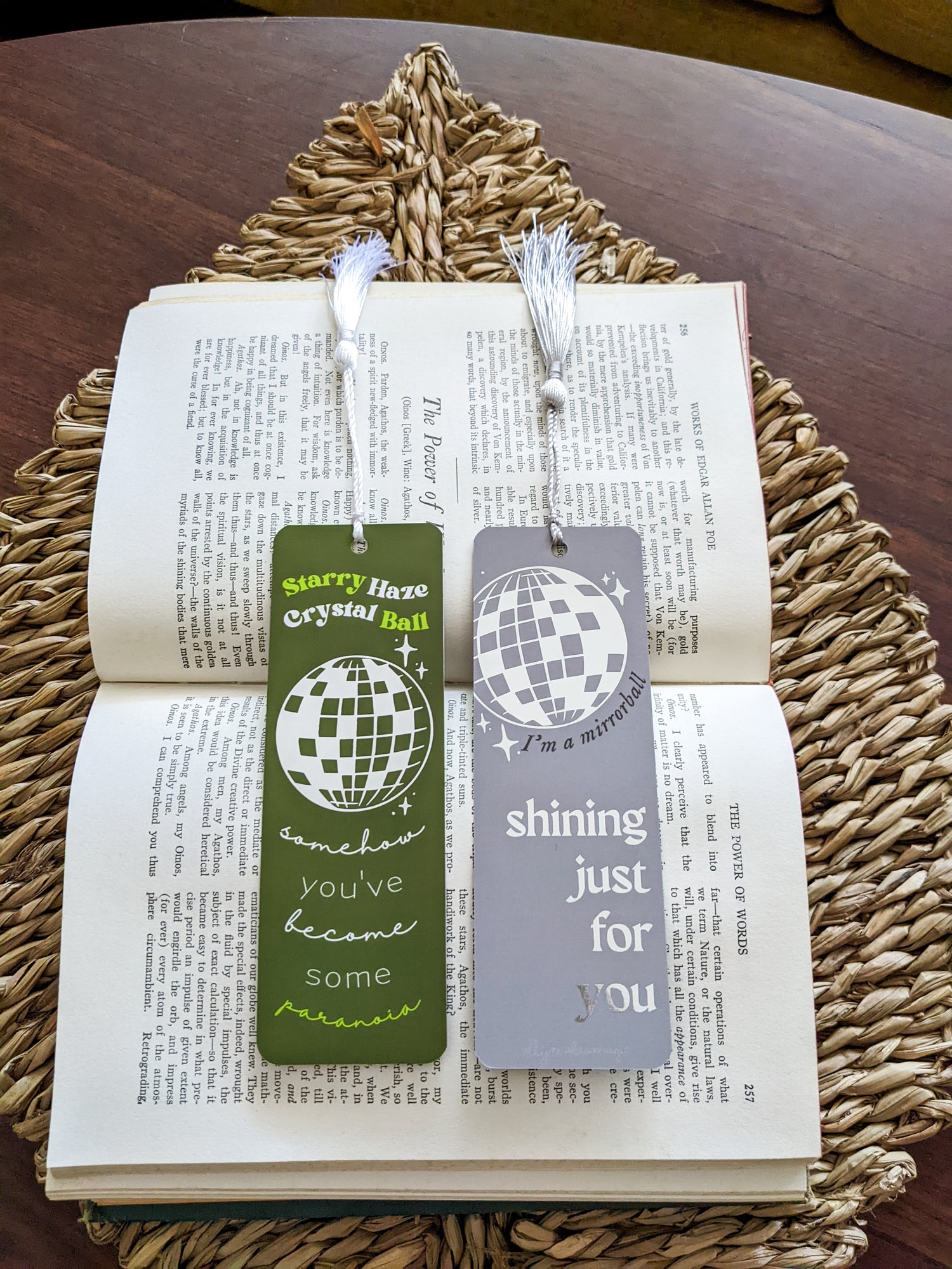 mirrorball double-lyric bookmark