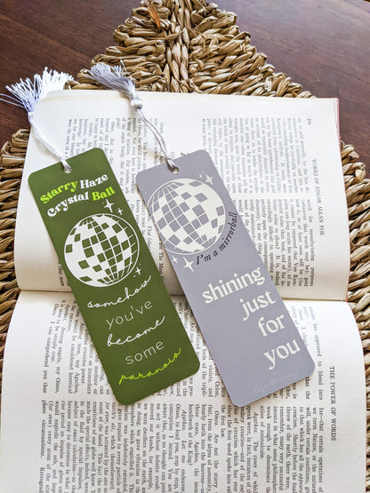 mirrorball double-lyric bookmark