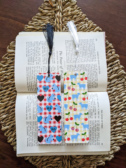 gingham bookmark
