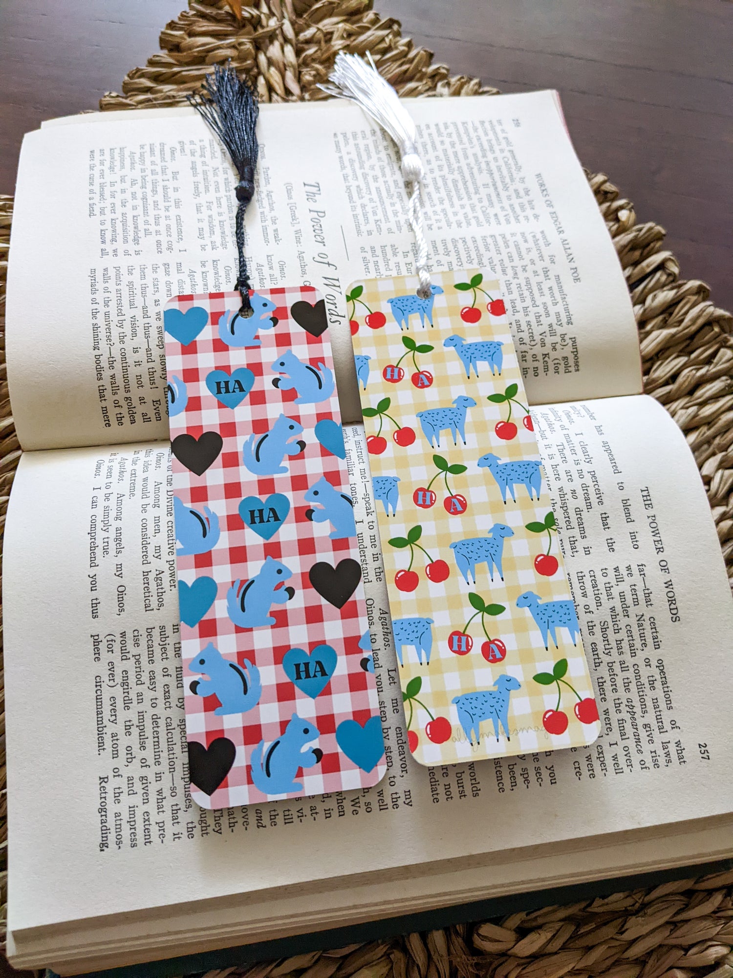 gingham bookmark