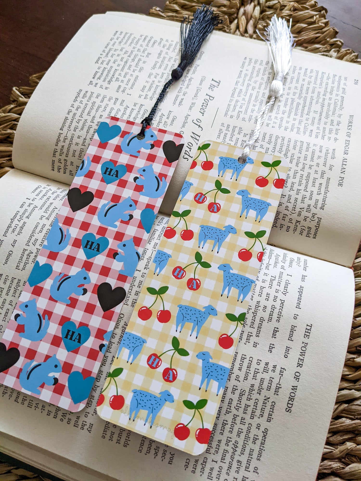 gingham bookmark