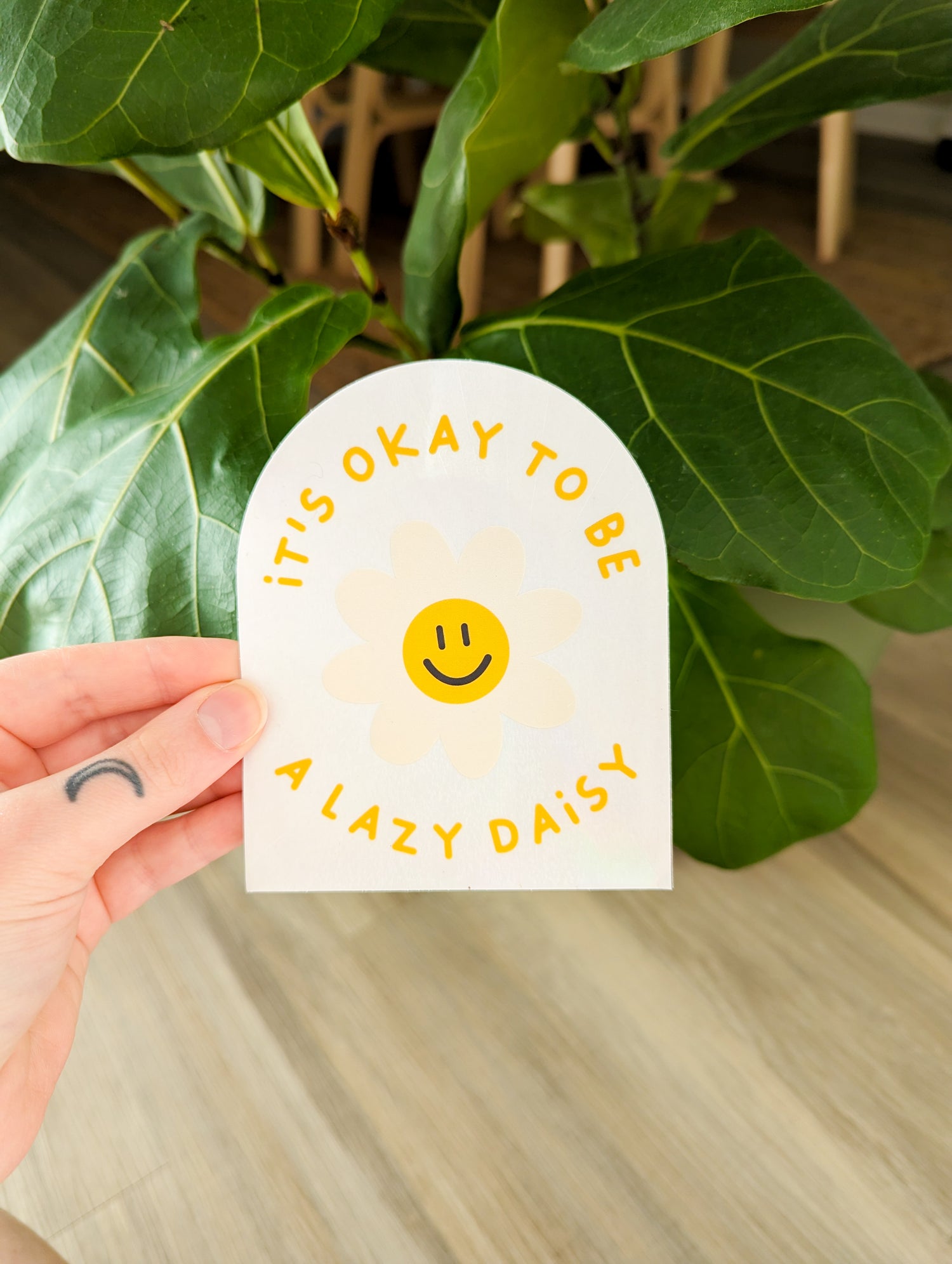 lazy daisy suncatcher sticker