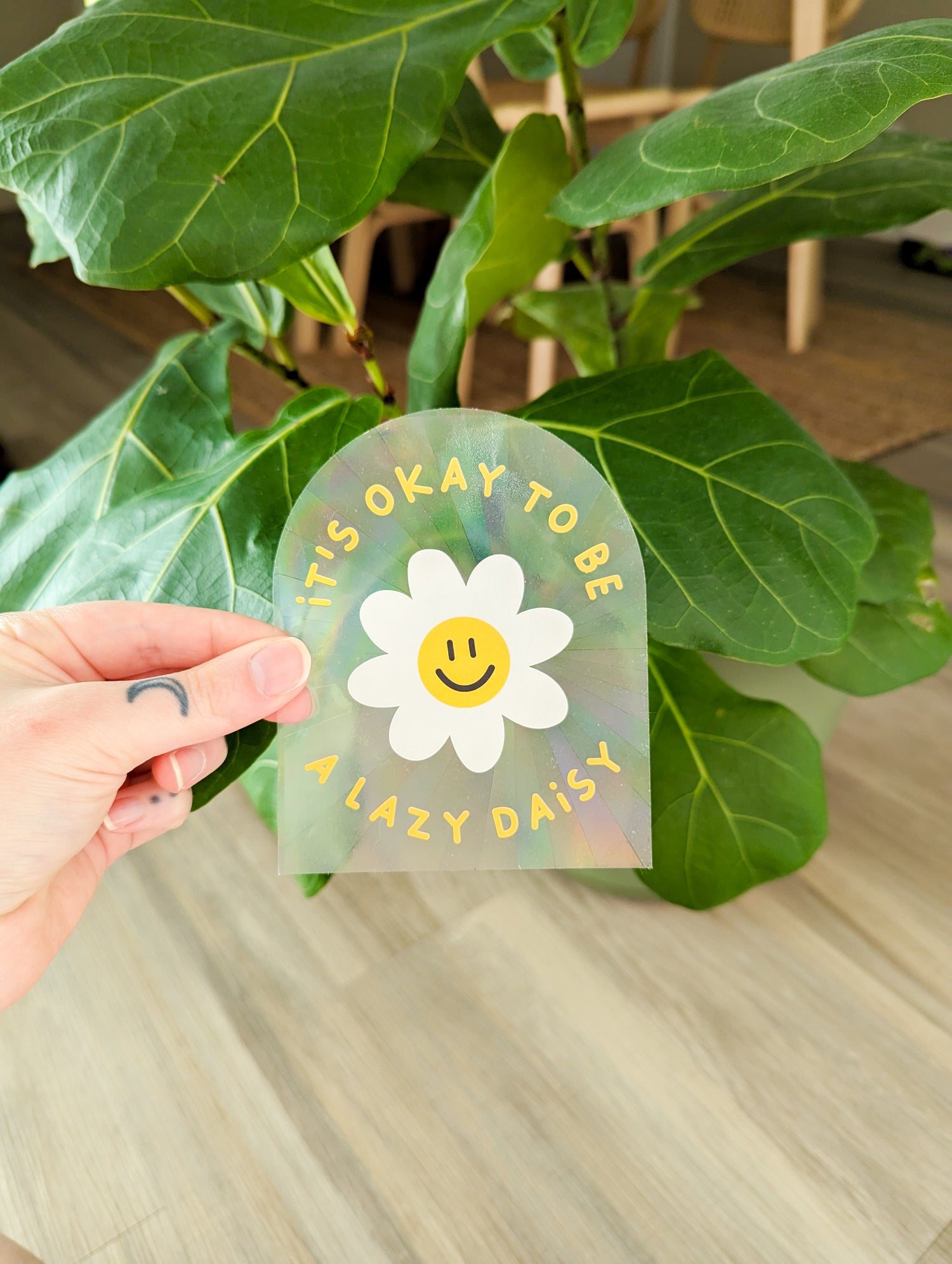 lazy daisy suncatcher sticker